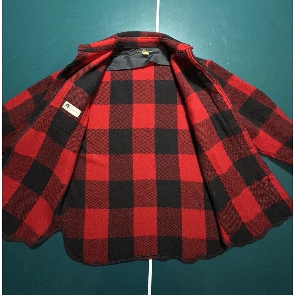 Vintage 70s Abercrombie & Fitch Chippewa Wool Shirt Jacket Buffalo Plaid Men's M - Picture 11 of 16